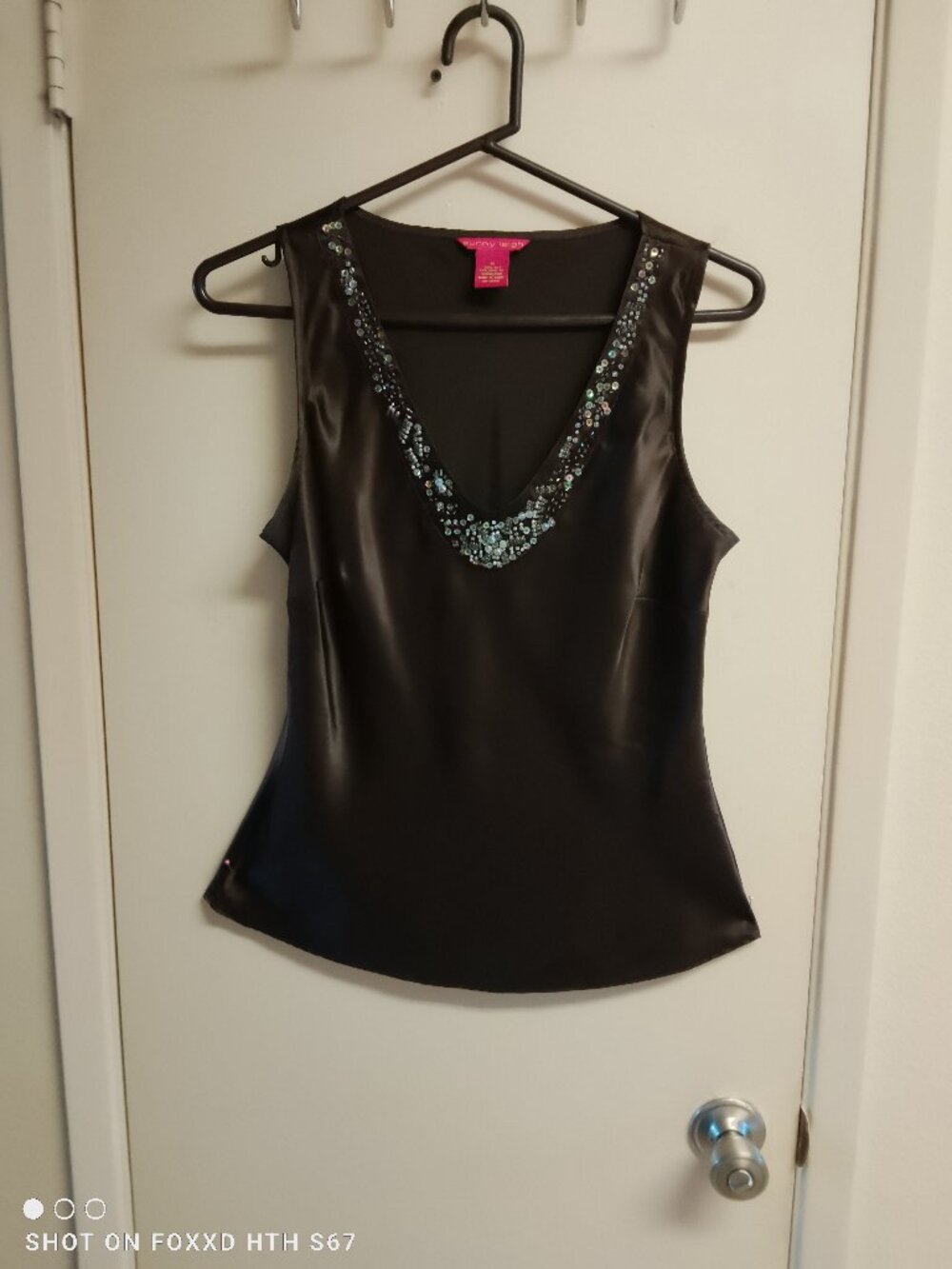 Women's Vintage Sunny Leigh Brown V-Neck Silk Camisole Top Medium
